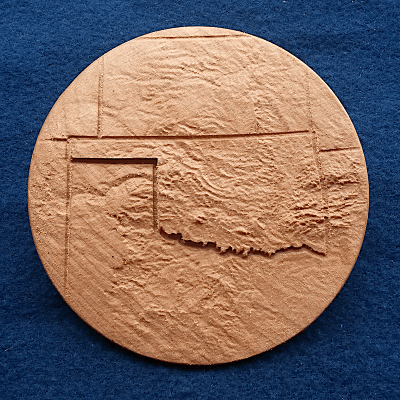 Medallion Map--100mm diameter--Oklahoma