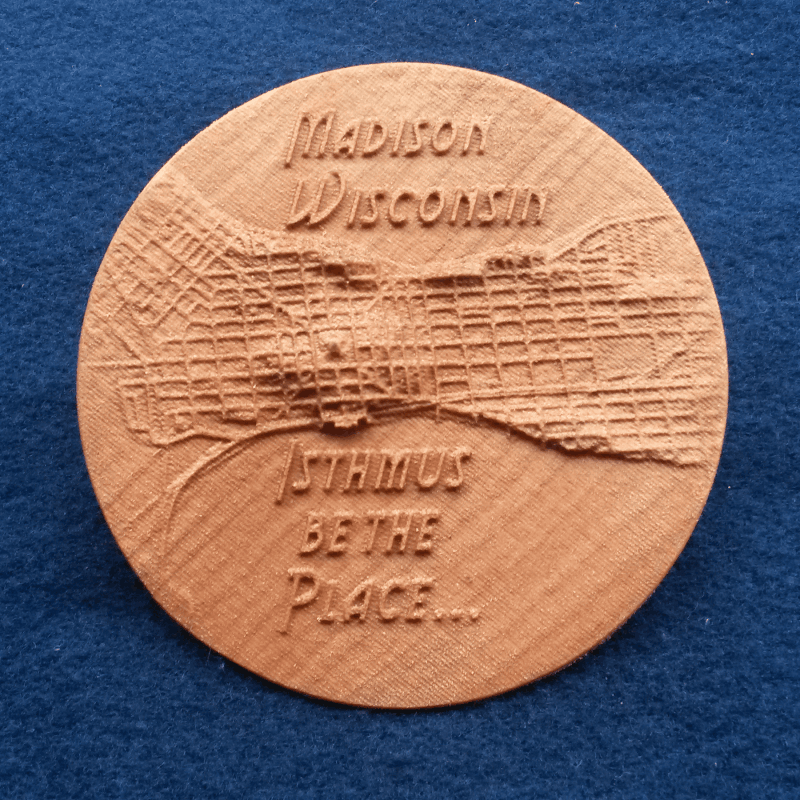 Medallion Map--100mm diameter--WI_Madison